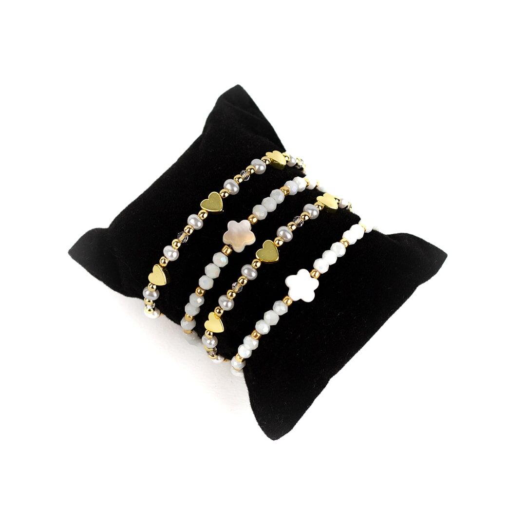 inrosa Armband Modell 'Noi & Shira' weiß (4er Pack)